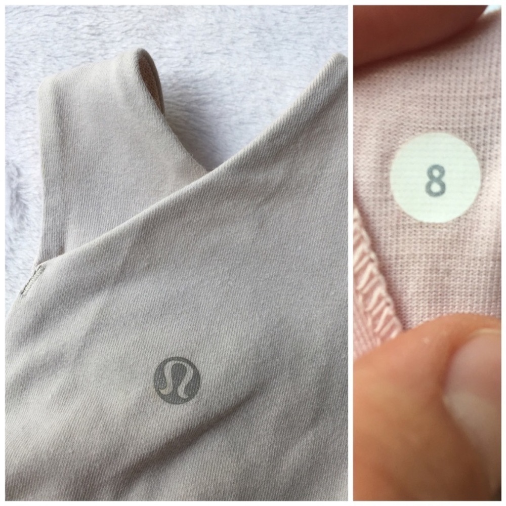LULULEMON RARE The Romp “Her” Wide Leg Cropped Jumpsuit *Light Gray/Pink 8 - Picture 6 of 6